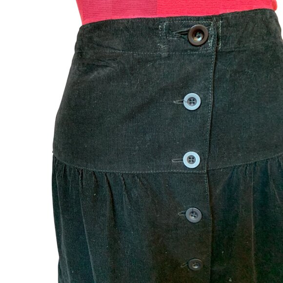 NEVADA - Fine Wale Corduroy Skirt - Brown Button-Front with lace hem - Size 16 - Picture 7 of 12